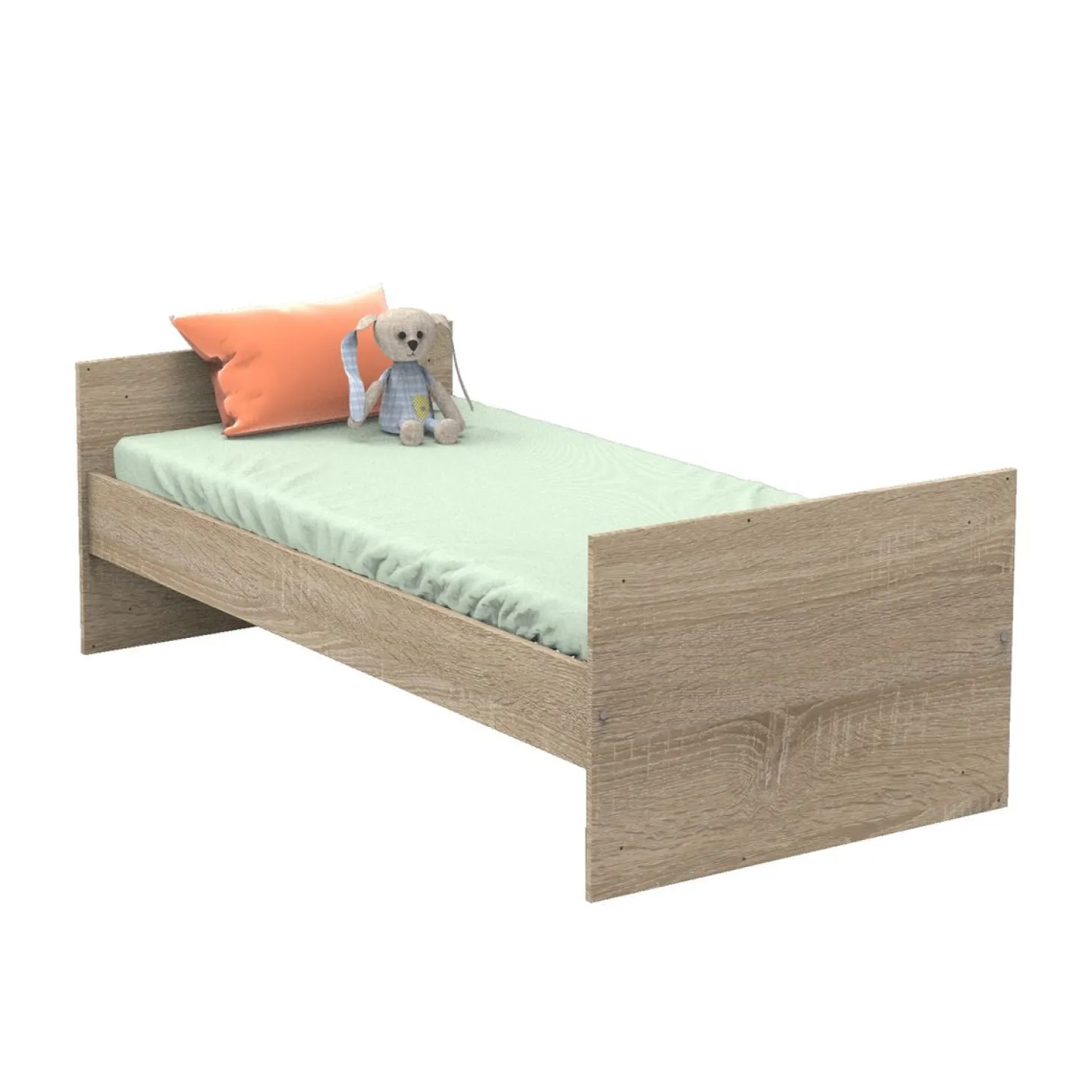Sauthon Lit combiné évolutif Nova Chêne Doré - Blanc Lin 60x120 cm