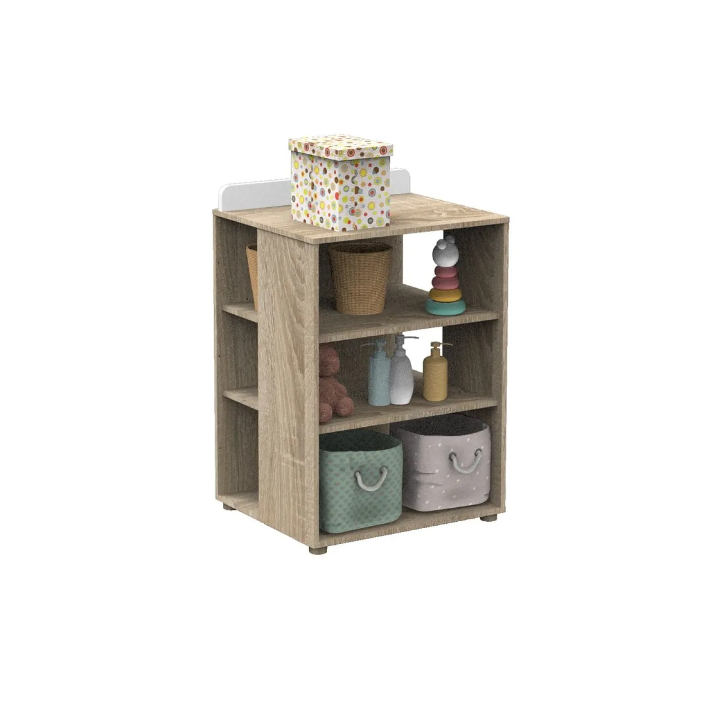 Sauthon Lit combiné évolutif Nova Chêne Doré - Blanc Lin 60x120 cm