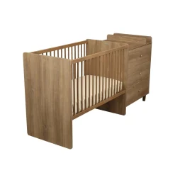 Sauthon                    Lit Combiné évolutif réversible Mokka    Chêne Mokka /Chêne Foncé            60x120 cm / 90x190 cm