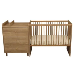 Sauthon                    Lit Combiné évolutif réversible Mokka    Chêne Mokka /Chêne Foncé            60x120 cm / 90x190 cm
