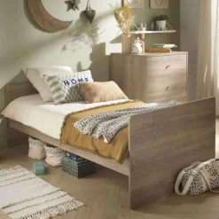 Sauthon                    Lit Combiné évolutif réversible Mokka    Chêne Mokka /Chêne Foncé            60x120 cm / 90x190 cm