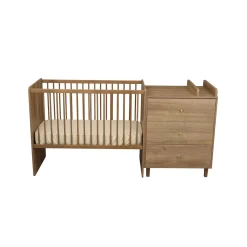 Sauthon                    Lit Combiné évolutif réversible Mokka    Chêne Mokka /Chêne Foncé            60x120 cm / 90x190 cm