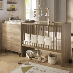 Sauthon                    Lit Combiné évolutif réversible Mokka    Chêne Mokka /Chêne Foncé            60x120 cm / 90x190 cm