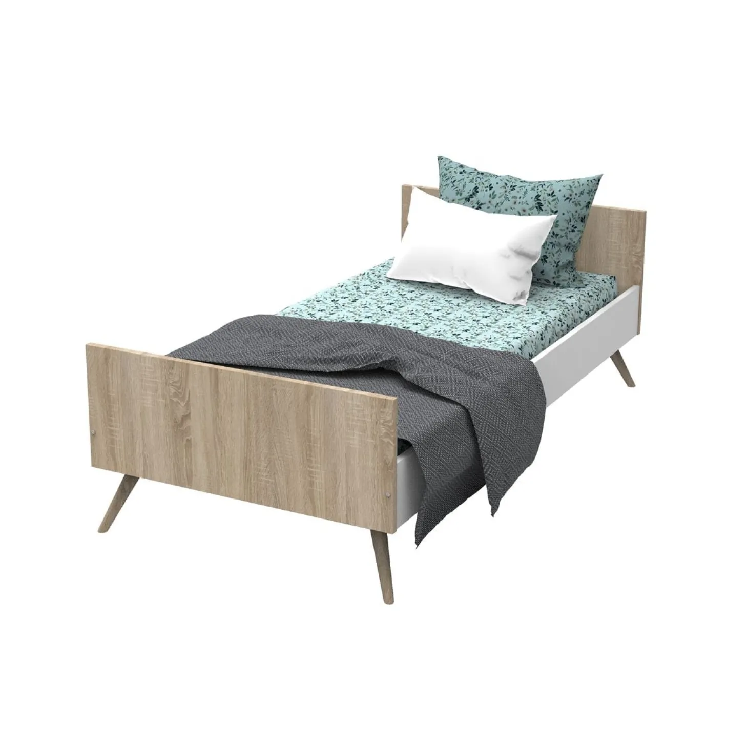 Sauthon Lit junior seventies Blanc 90x190 cm