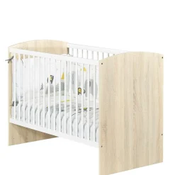Sauthon Lit Liaam Chêne Sand / Blanc 60x120 cm