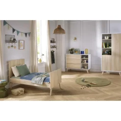 Sauthon Lit Little Big Bed Kronos Décor bois / blanc 70x140 cm