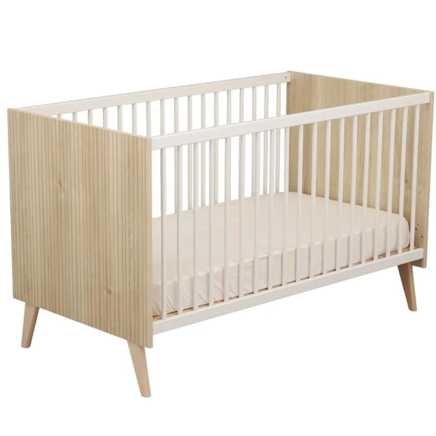 Sauthon Lit Little Big Bed Kronos Décor bois / blanc 70x140 cm