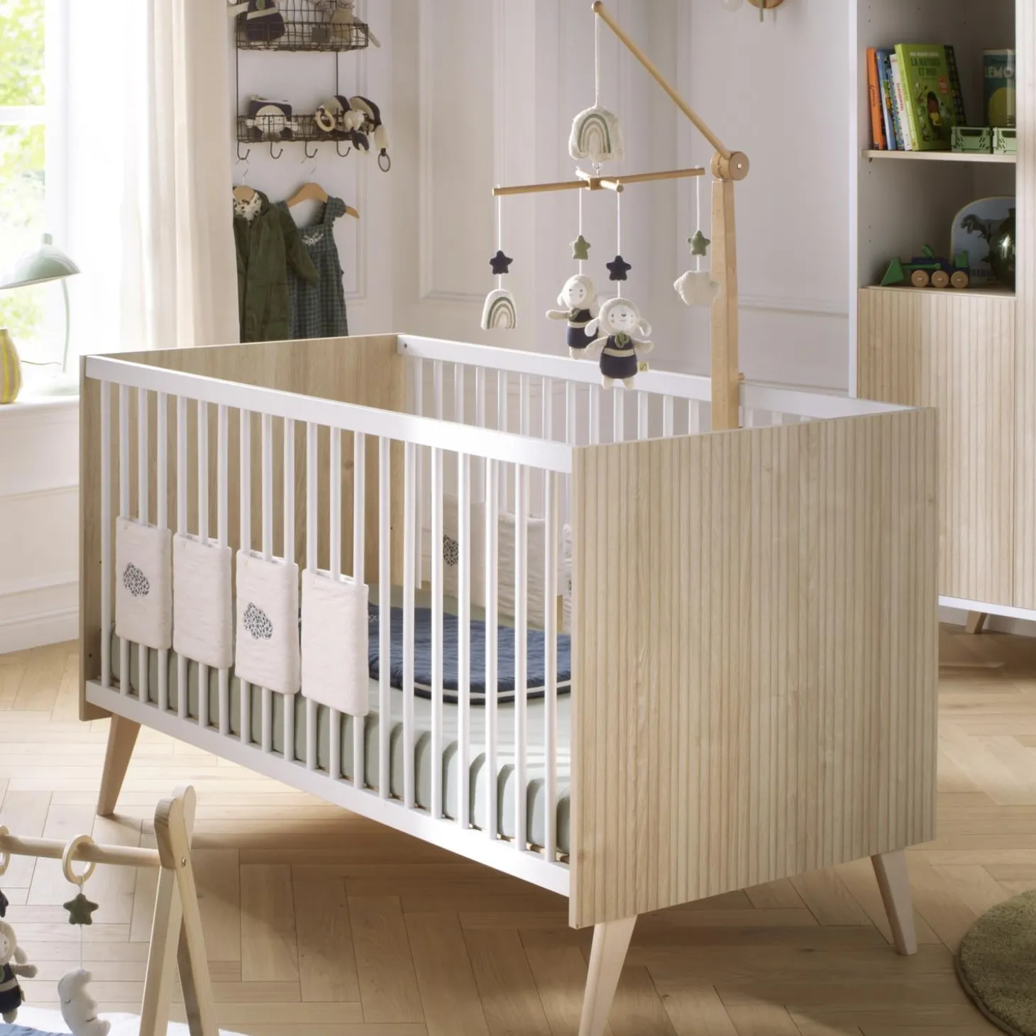 Sauthon Lit Little Big Bed Kronos Décor bois / blanc 70x140 cm