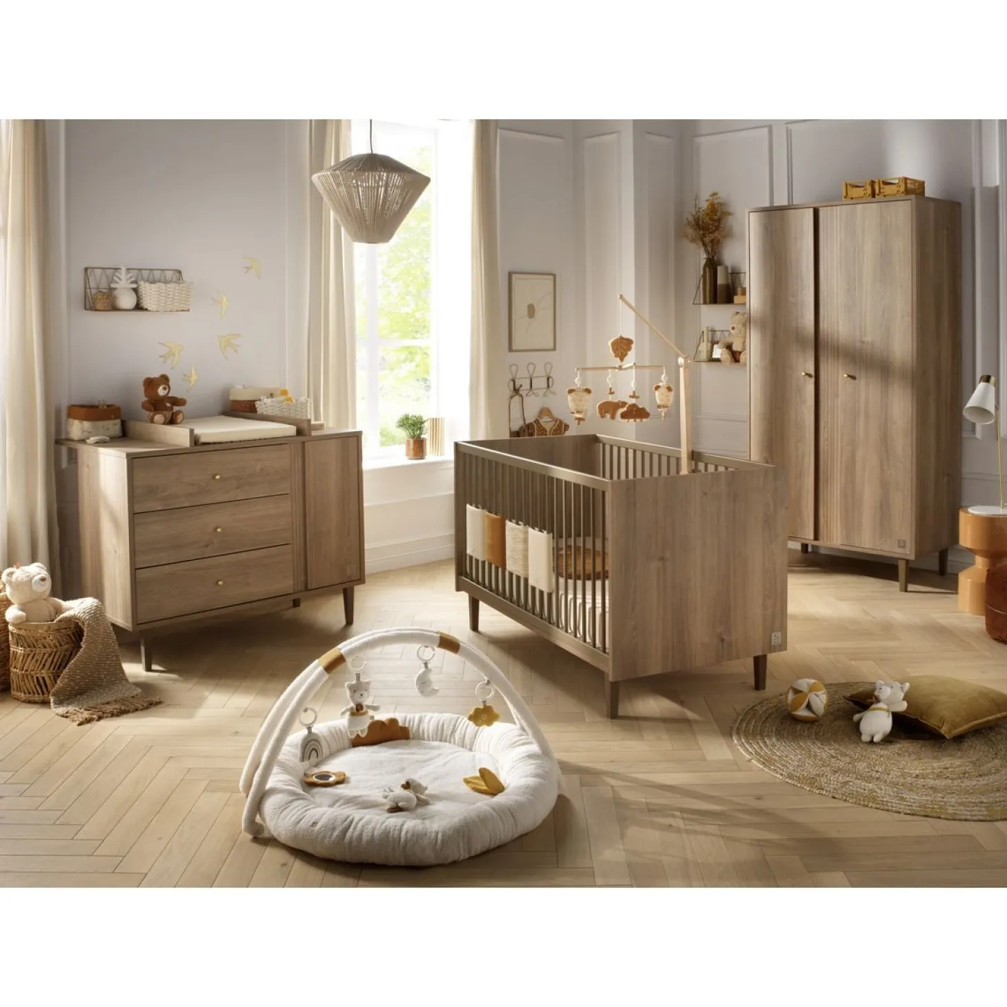 Sauthon Lit little big bed Mokka Chêne/Chêne Foncé/Chêne Strié 70x140 cm