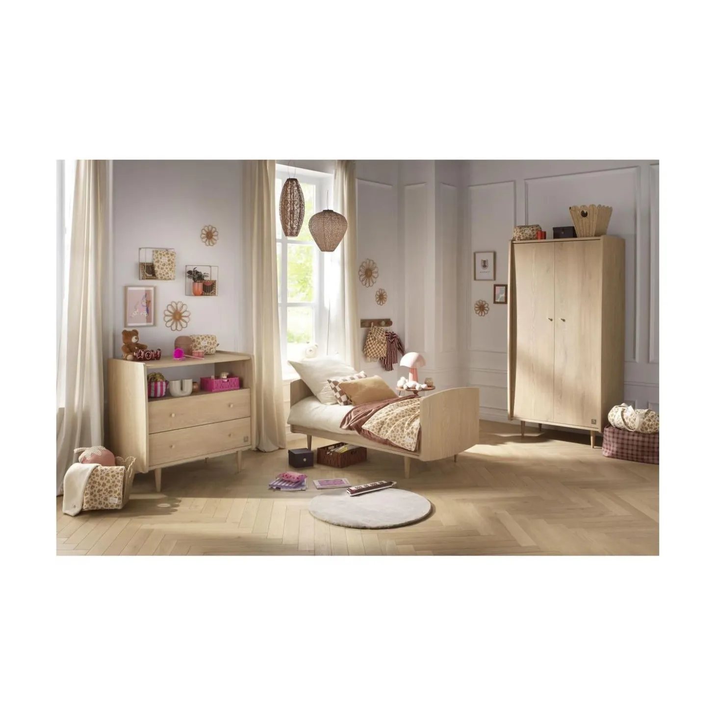 Sauthon Lit Little Big Bed My Love Chêne Vintage 70x140 cm