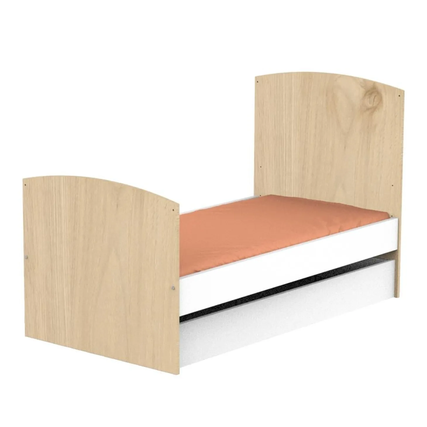 Sauthon Lit Little Big Bed Sans Kit De Transformation Alice Chêne Suave / Blanc 70x140 cm