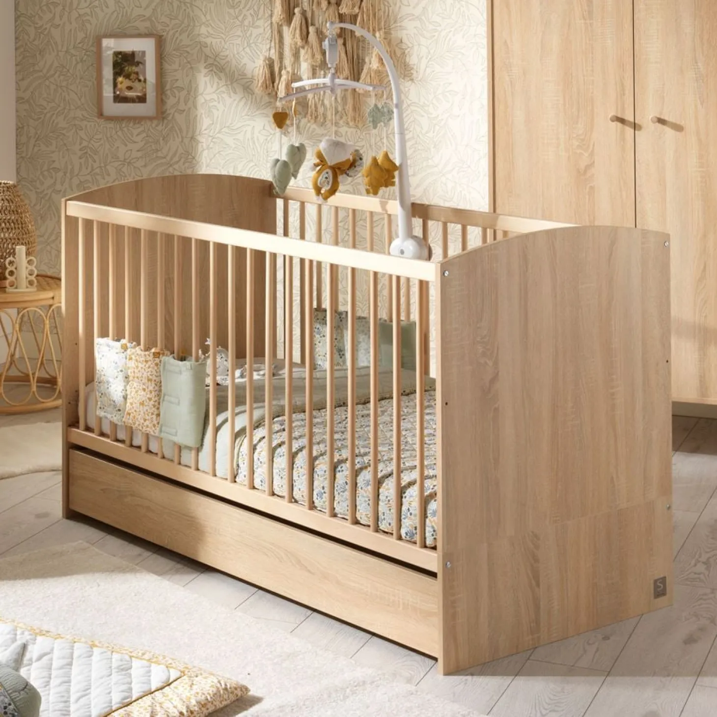 Sauthon Little big bed Access Chêne Doré 70x140 cm