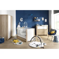Sauthon                    Little big bed Antonin    Chêne Noisette Et Blanc            70x140 cm