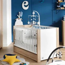 Sauthon Little big bed Antonin Chêne Noisette Et Blanc 70x140 cm