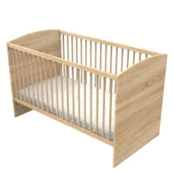 Sauthon Little big bed Azur Chêne Doré - Hêtre Vernis Naturel - Hêtre Brut 70x140 cm