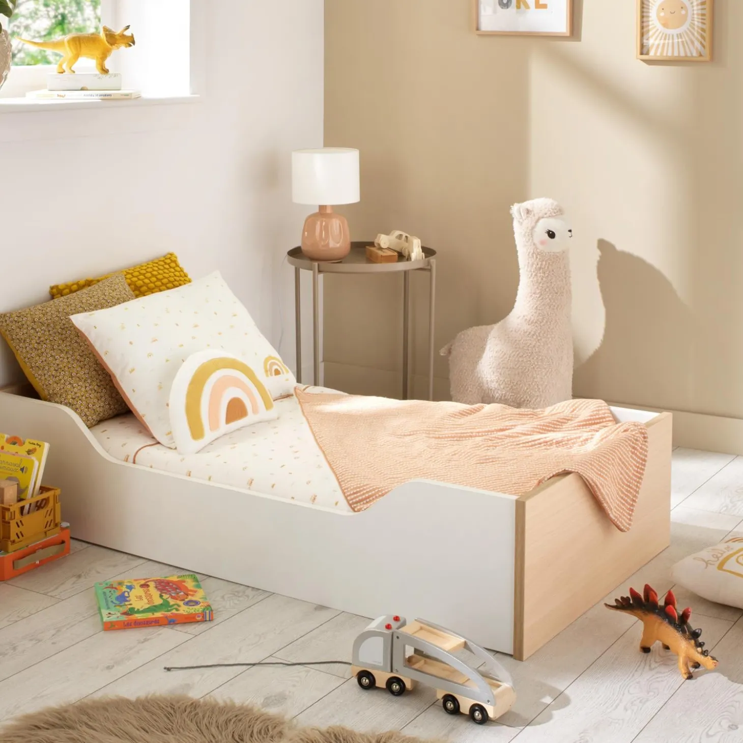 Sauthon Little big bed Nature Chêne Velours - Blanc 70x140 cm