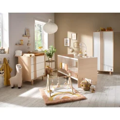 Sauthon Little big bed Nature Chêne Velours - Blanc 70x140 cm