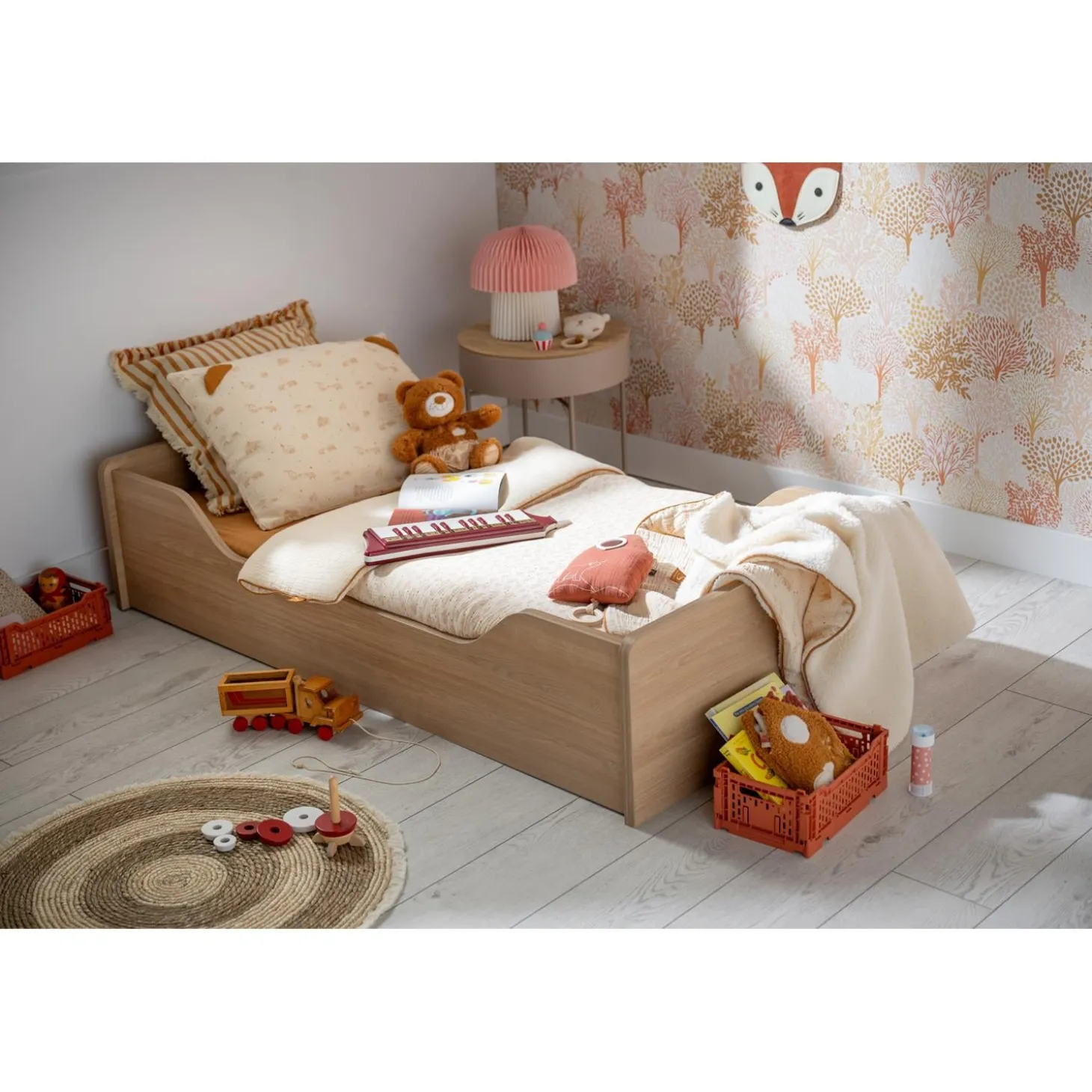 Sauthon Little big bed vanille Chêne Miel - Meringue 70x140 cm