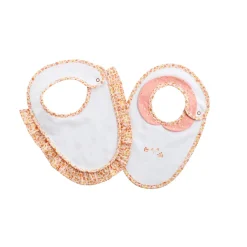 Sauthon Lot de 2 bavoirs jersey et popeline Esmee Blanc