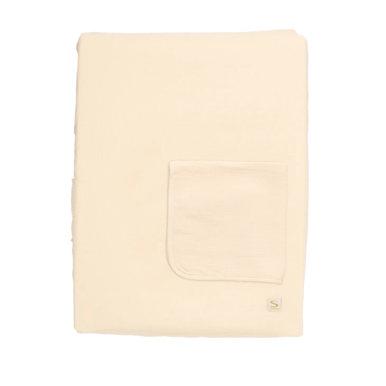 Sauthon Matelas à langer avec housse et serviette Uni Vanilla Beige