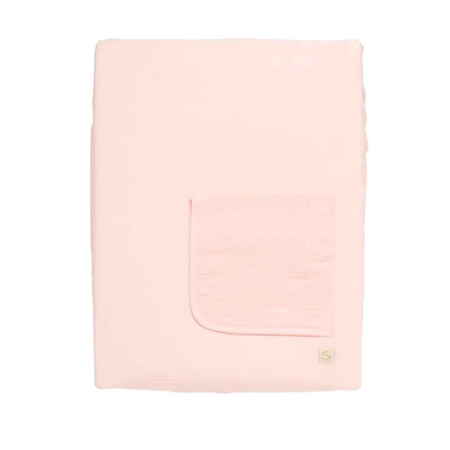 Sauthon Matelas à langer avec housse et serviette Uni Petale Rose