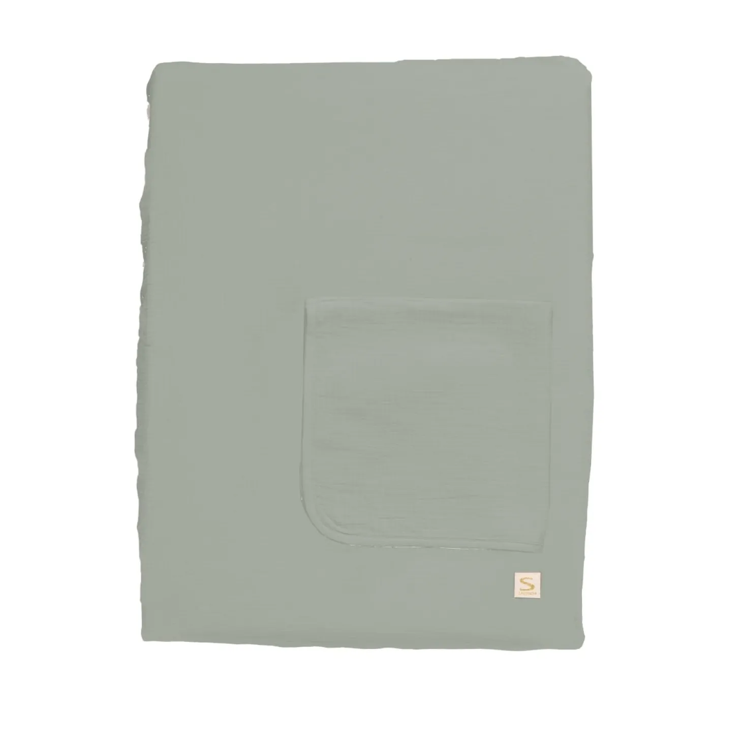 Sauthon Matelas à langer avec housse et serviette Uni Sauge Vert