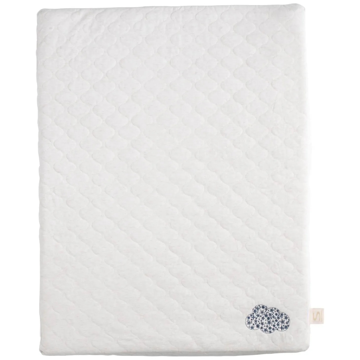 Sauthon Matelas à langer + Serviette Petit Nuage Beige Chiné/Bleu Orage