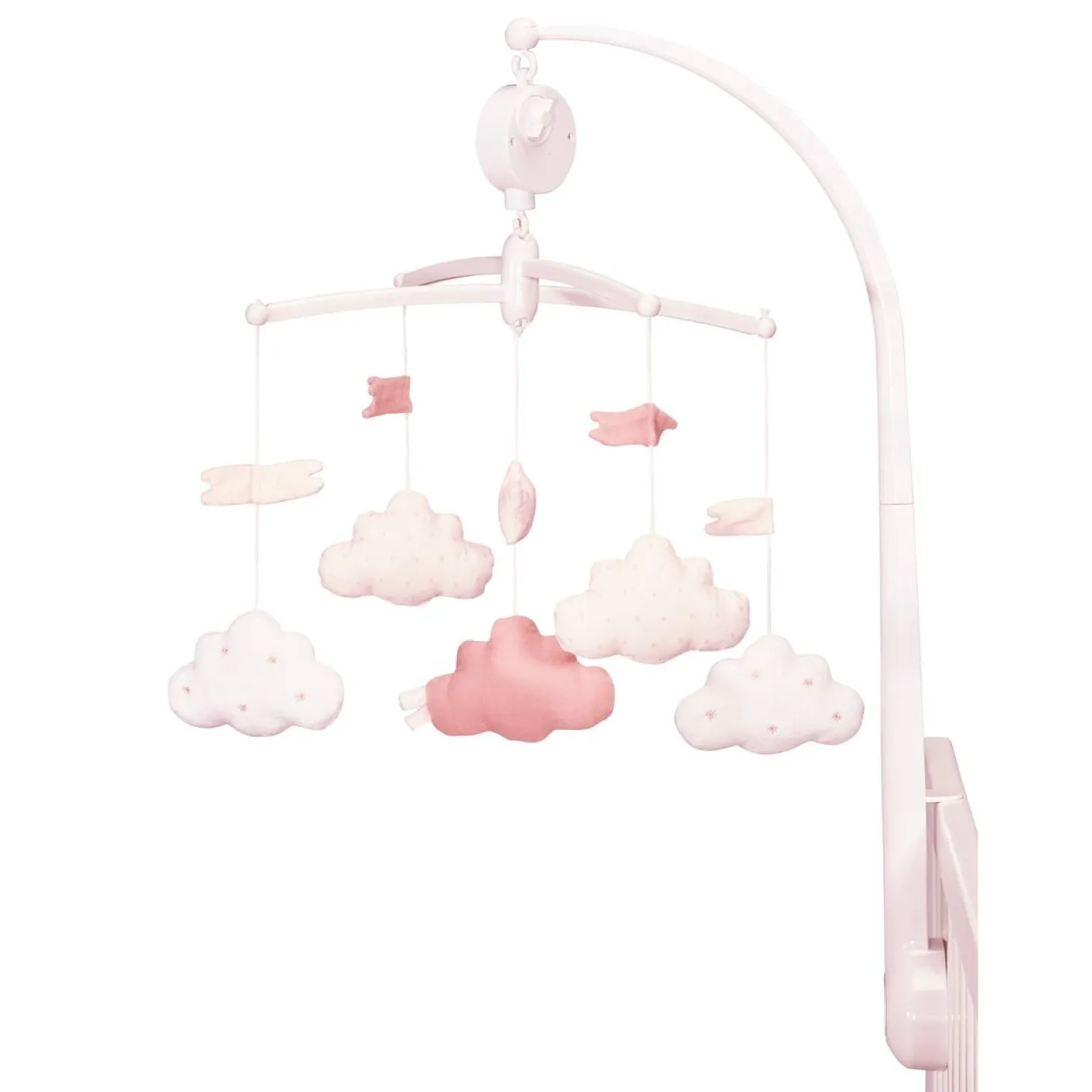 Sauthon Mobile musical Lily rose Rose Poudré - Blanc