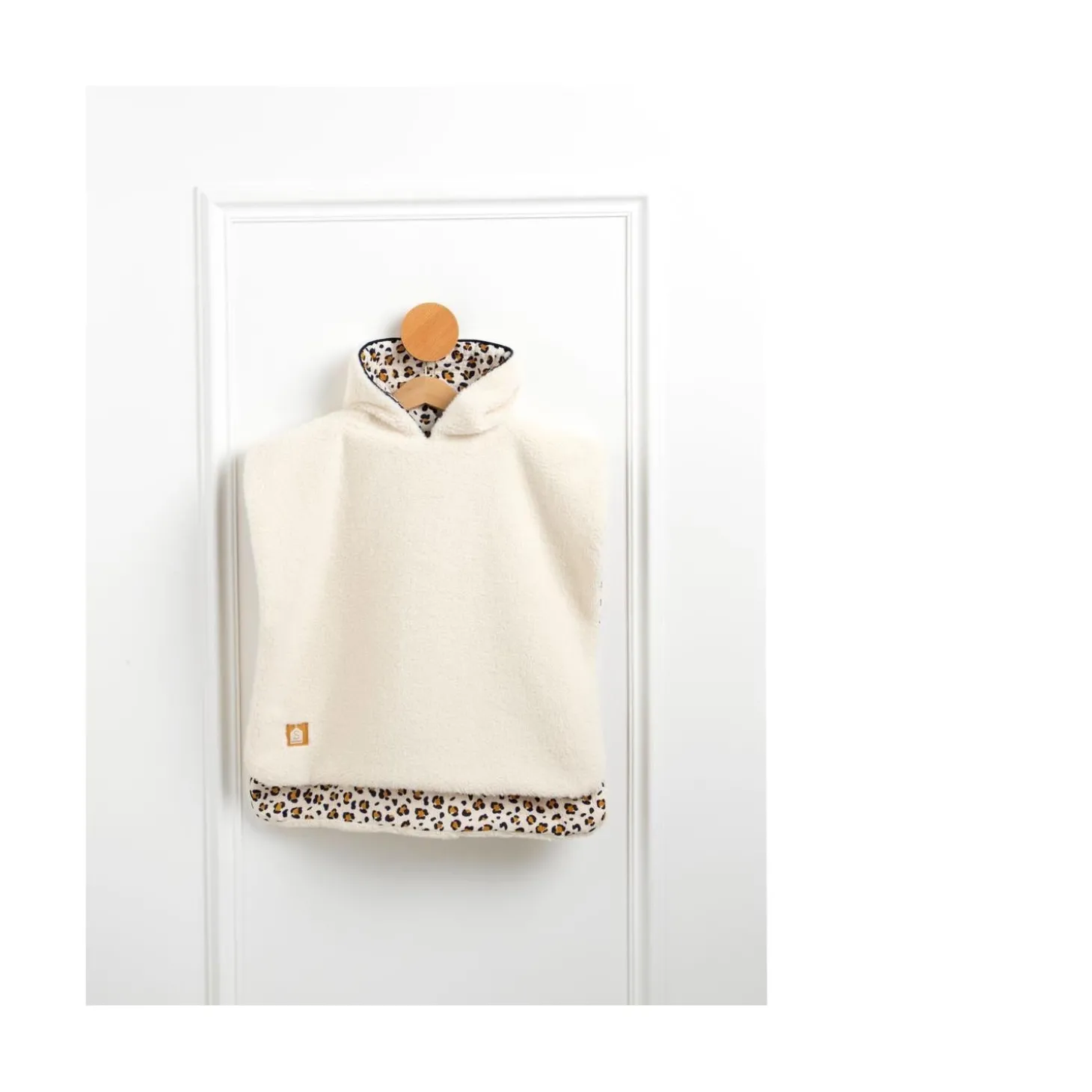 Sauthon Poncho Chaud Léopard Ecru/Noir/Caramel