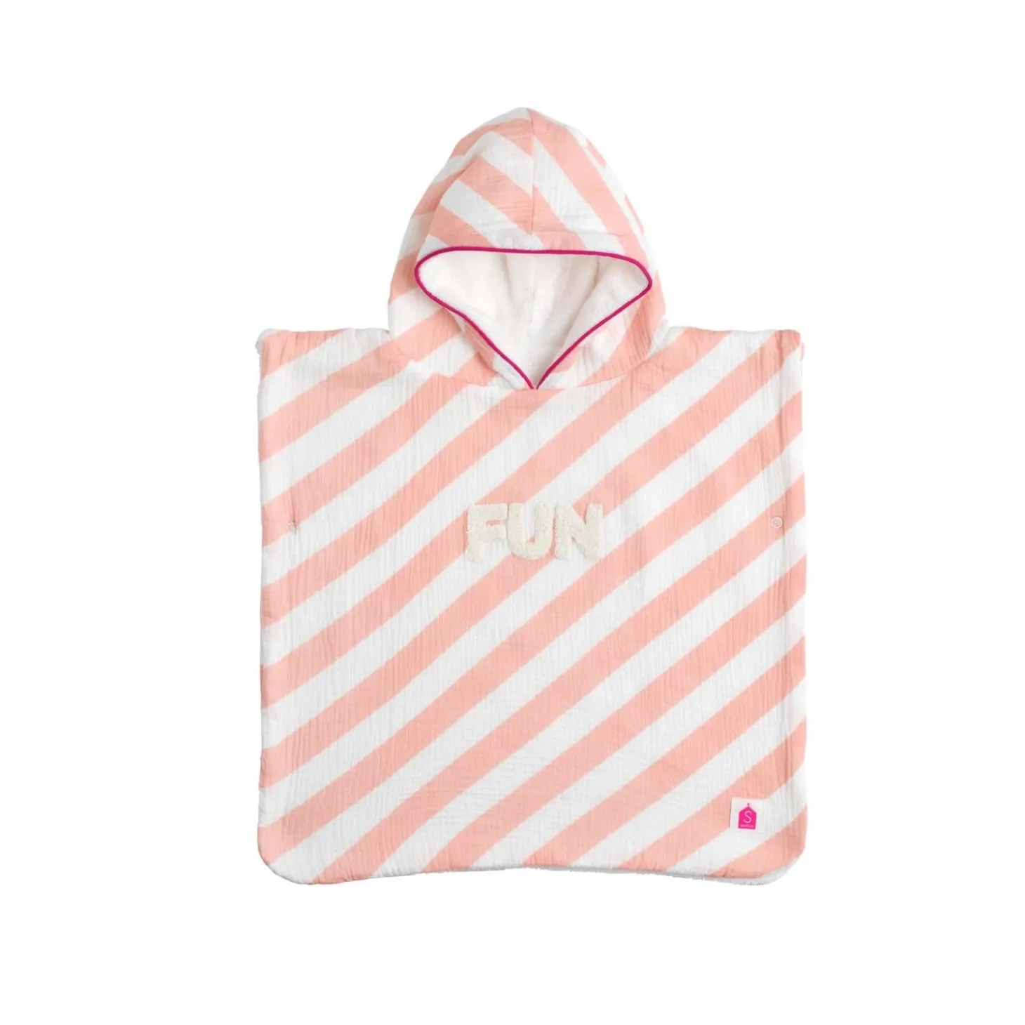 Sauthon Poncho de Bain Pop Rose / Vanille