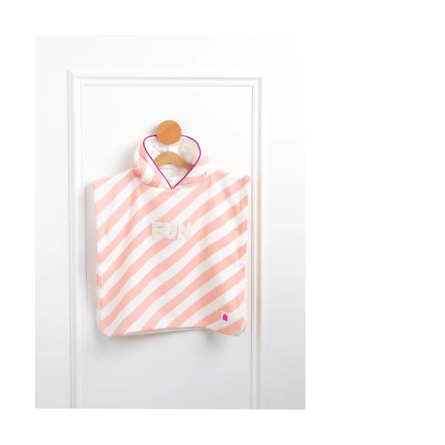 Sauthon Poncho de Bain Pop Rose / Vanille
