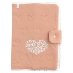 Sauthon                    Protege Carnet de Santé Petit Coeur    Rose Poudré/Beige Chiné