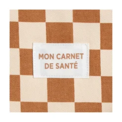 Sauthon Protège Carnet de Santé Damier Petit Chou Ecru/Caramel