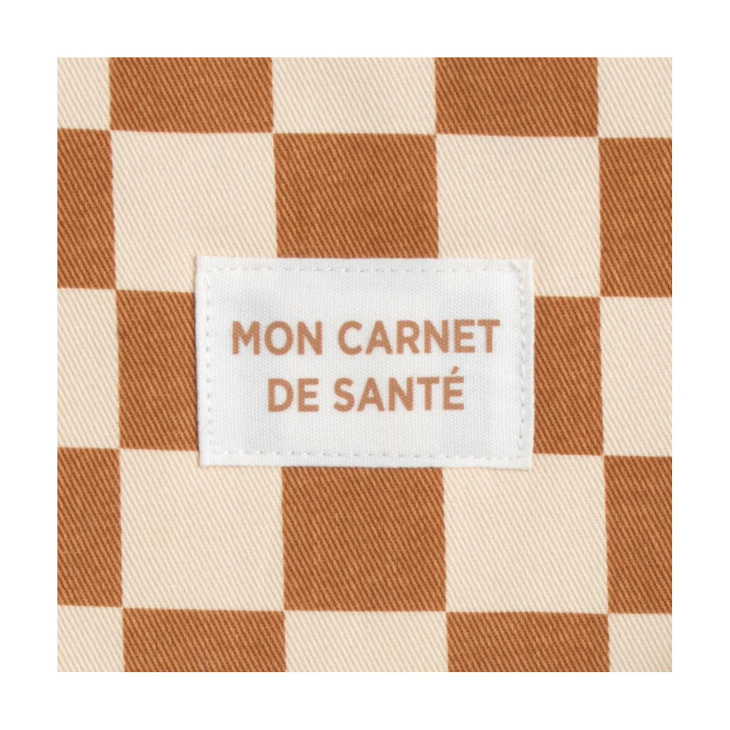 Sauthon Protège Carnet de Santé Damier Petit Chou Ecru/Caramel