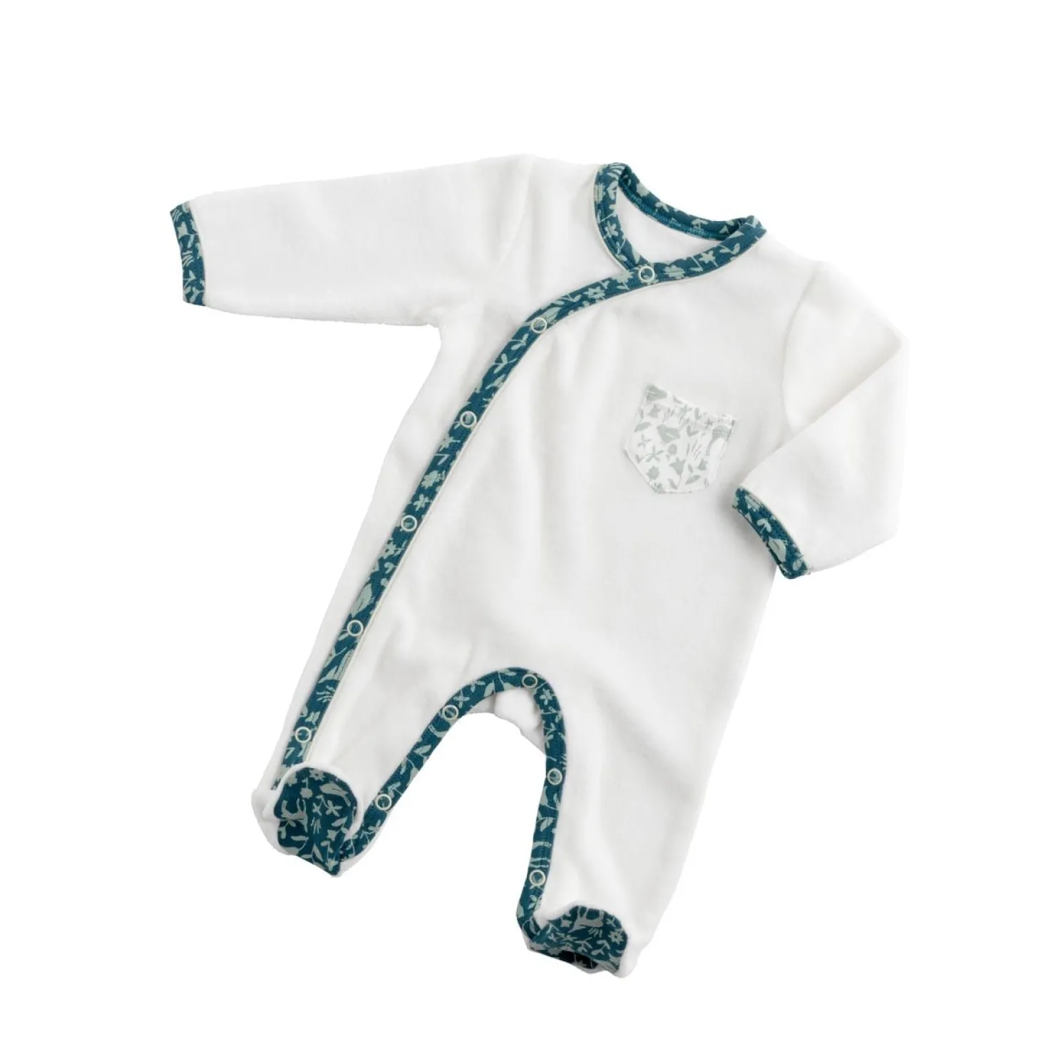 Sauthon Pyjama sans col motif tilleul Promenons nous Mixte