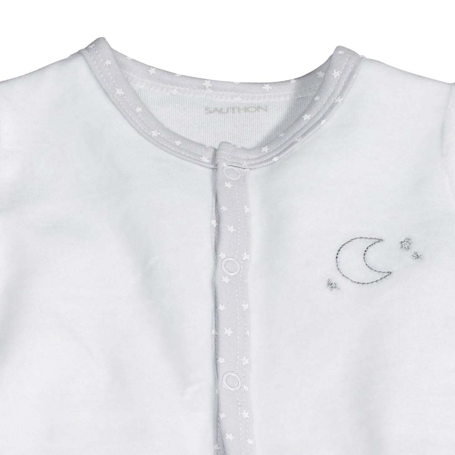 Sauthon Pyjama velours blanc-lune Celeste 3 mois
