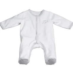 Sauthon Pyjama velours blanc-lune Celeste 3 mois