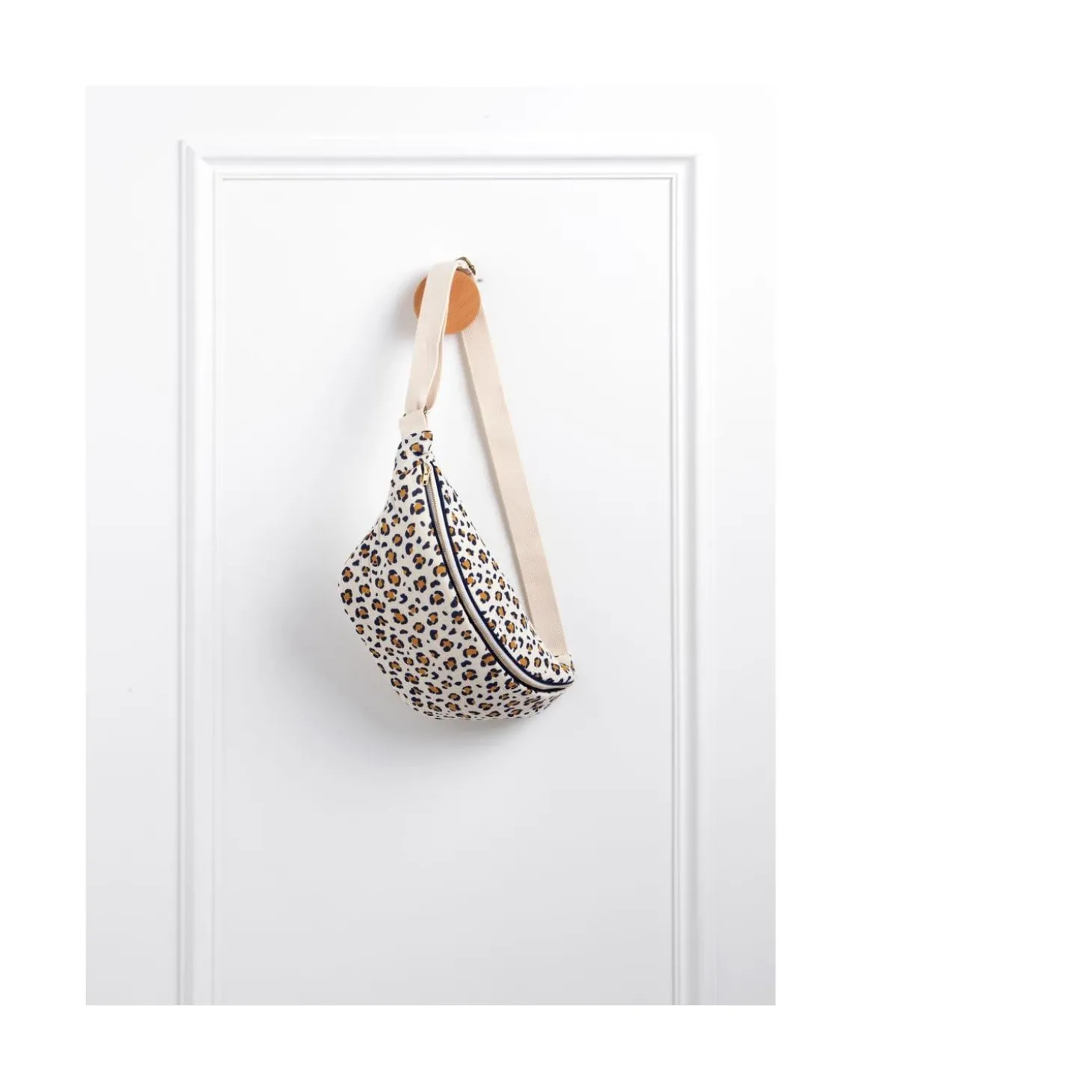 Sauthon Sac Banane Léopard Ecru/Noir/Caramel
