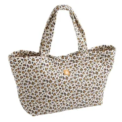 Sauthon                    Sac Cabas Léopard    Ecru/Noir/Caramel