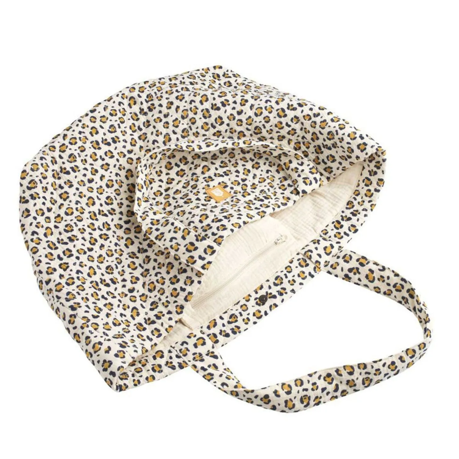 Sauthon Sac Cabas Léopard Ecru/Noir/Caramel