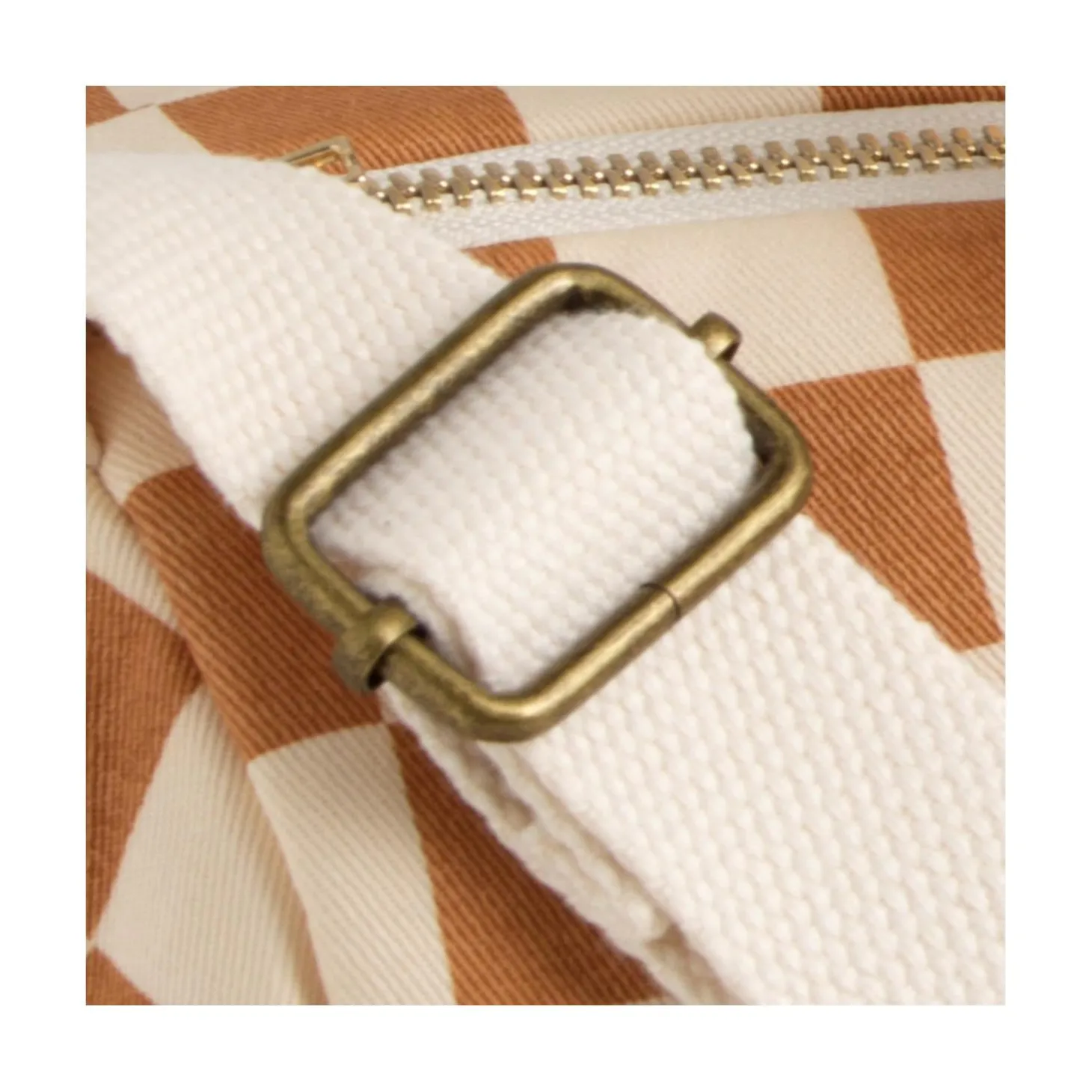 Sauthon Sac Polochon Enfant Damier Petit Chou Ecru/Caramel