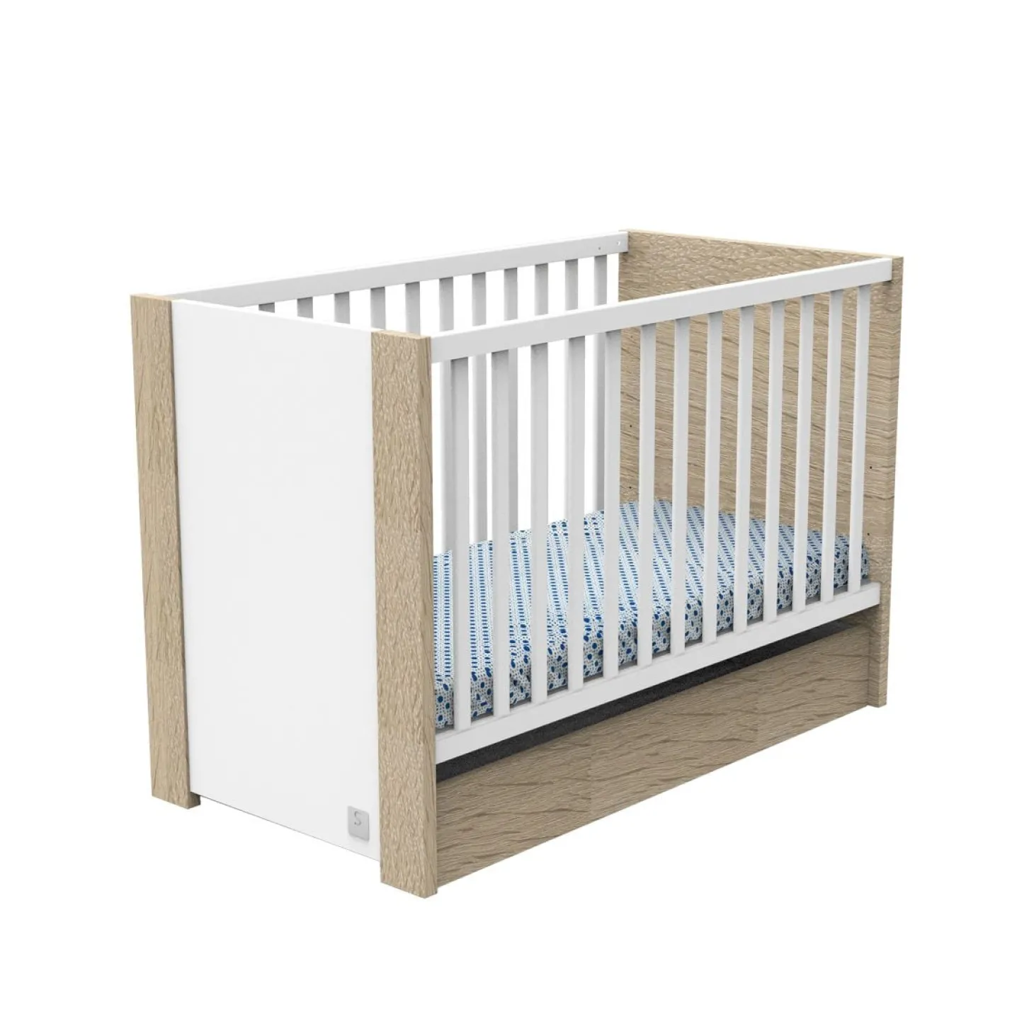 Sauthon Tiroir pour lit Antonin Chêne Noisette Et Blanc 60x120 cm
