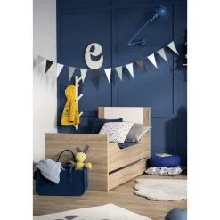 Sauthon                    Tiroir pour little big bed Antonin    Chêne Noisette Et Blanc            70x140 cm