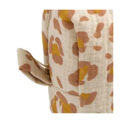 Sauthon                    Trousse de Toilette Motif Léopard Petit Chou    Ecru/Caramel/Vieux Rose