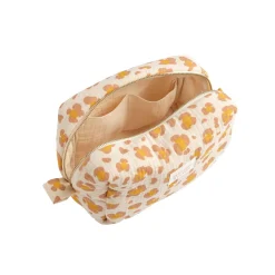 Sauthon Trousse de Toilette Motif Léopard Petit Chou Ecru/Caramel/Vieux Rose
