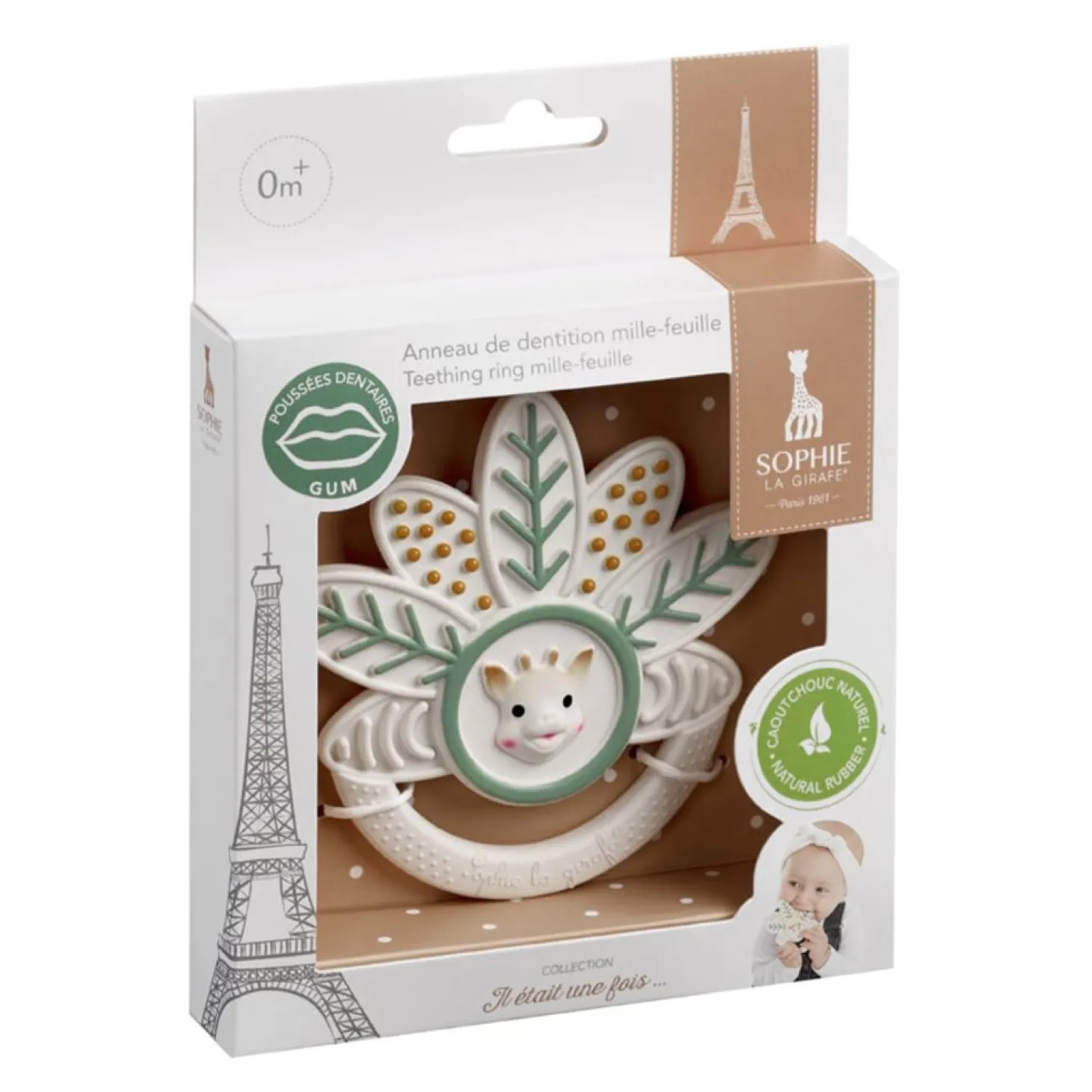 Sophie la girafe Anneau de dentition mille-feuilles vert
