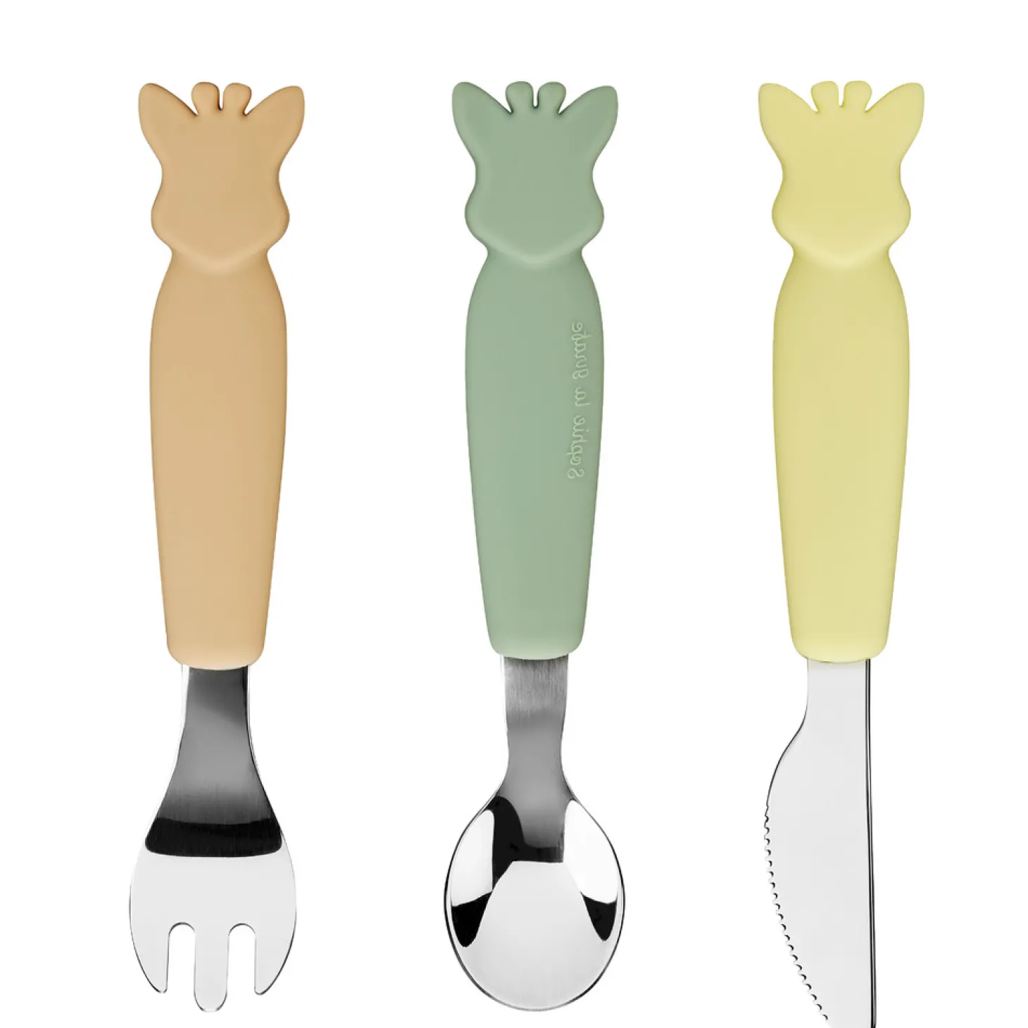 Sophie la girafe Couverts silicone Olive