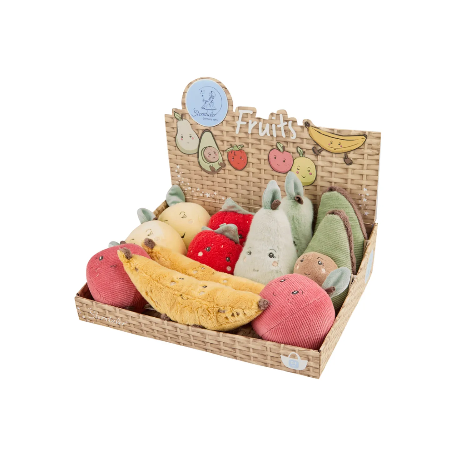 Sterntaler Présentoir doudous fruits 12 pièces Multicolore 27,5 cm