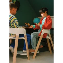 Stokke Chaise haute Steps Blanc et bois clair