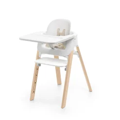 Stokke Chaise haute Steps Blanc et bois clair